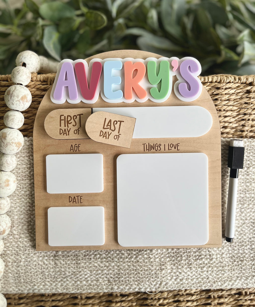 Layered Name Back To School Board
