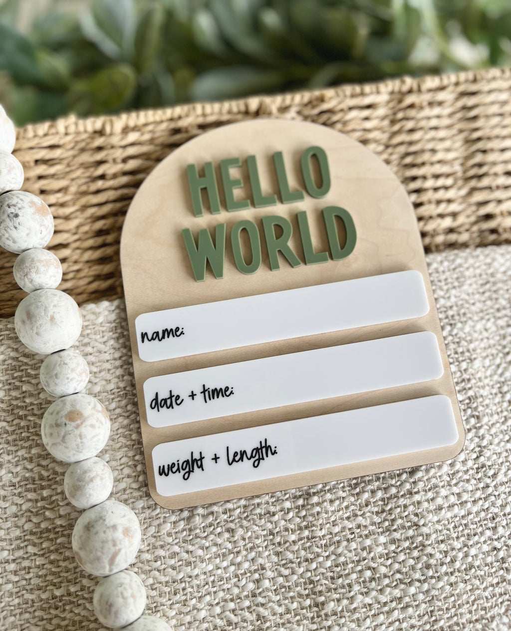 Hello World Birth Stats Sign