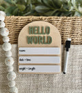 Hello World Birth Stats Sign