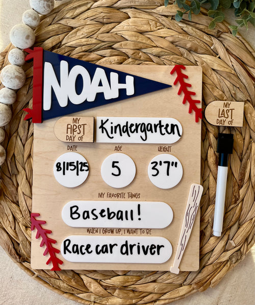 Baseball Back To School Sign