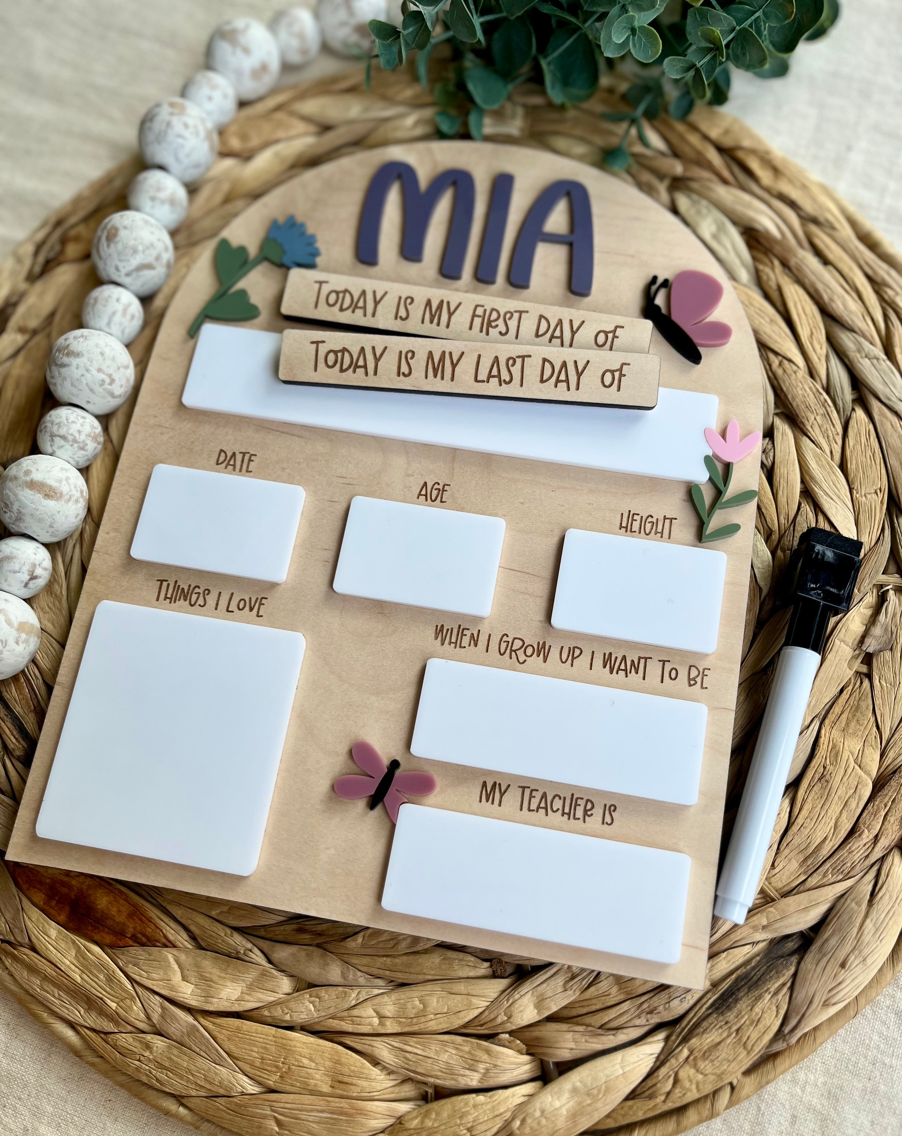 Butterfly Back To School Sign