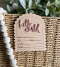 Hello World Birth Stats (Scalloped) Sign