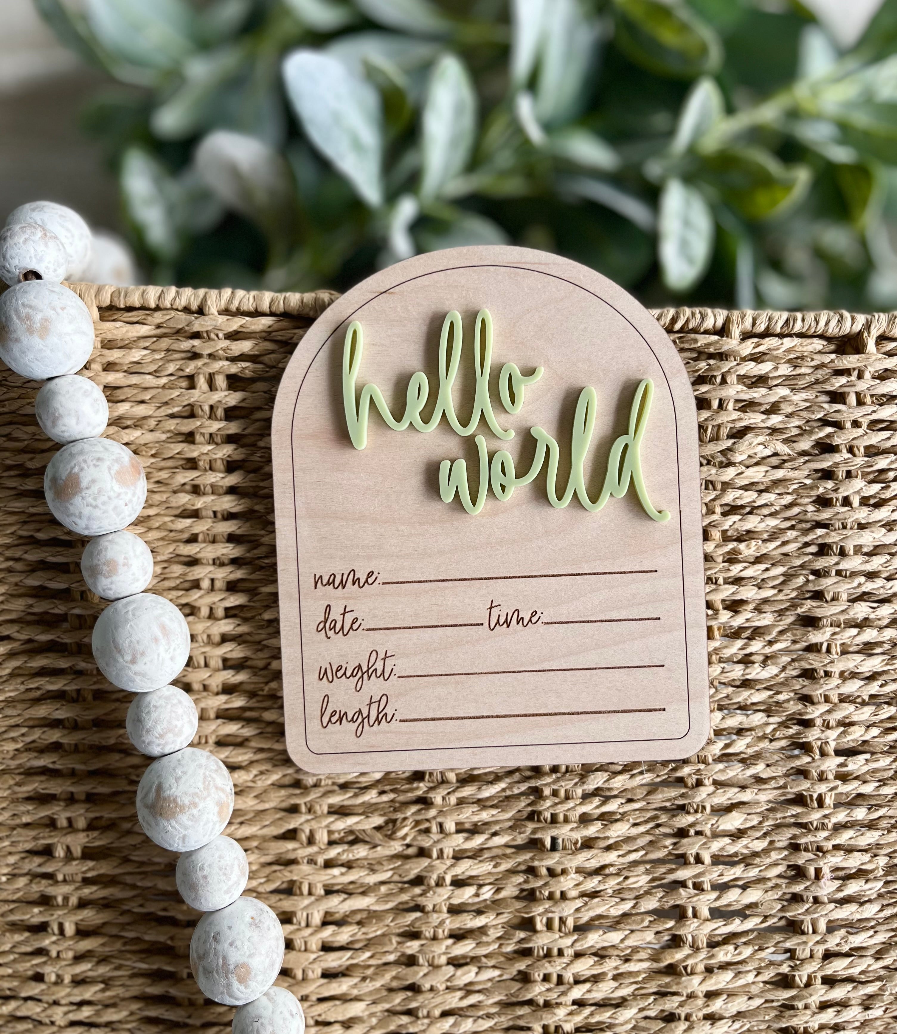 Hello World Birth Stats Sign