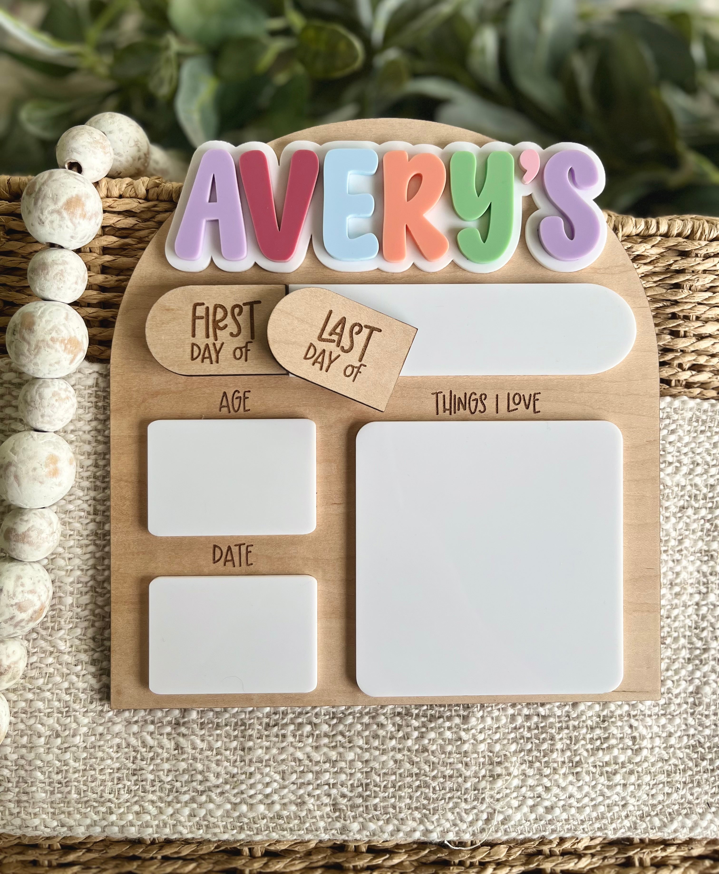 Layered Name Back To School Board